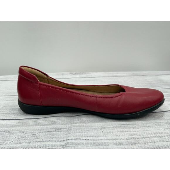 Naturalizer Womens Dark Red Leather Round Toe Flexy Ballet Flat Shoes Size 8.5W - Picture 3 of 10